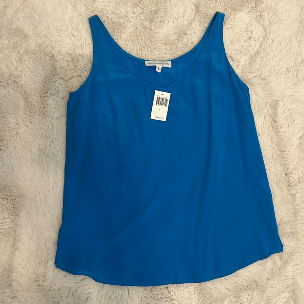 Amanda Uprichard Bright Blue Silk Cami Tank